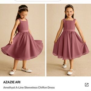 Azazie Ari Pleated A-Line Sleeveless Dress in Amethyst